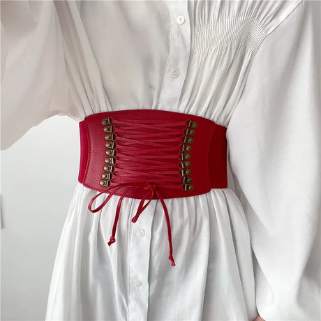 Free Shipping New Popular Cummerbunds Dress Elastic Bow Rope Velvet Vintage Rivet Tassel Wide Cummerbund Waist Belt Female Lady