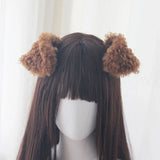 Handmade Teddy Dog Ears Simulated Animal Ear Lolita Gilr Hair Accessories hairpin