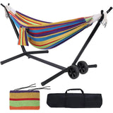 Portable Hammock with Stand Included with Wheels Outdoor Double 2 Person Heavy Duty Hamacas con Base 450 lb Capacity