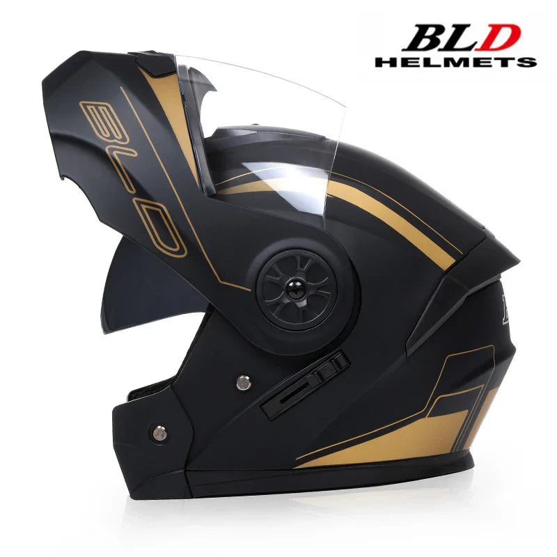 High Quality BLD Motorcycle Full Face Helmet Four Seasons Motocross Racing Modular Flip Up Casco Moto Men Women Off Road Helmet