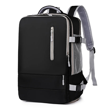 Unisex Backpack Multi-Pockets Large Luggage Bag with Shoes Pocket with USB Charging Port Oxford Cloth for Fitness Sports Outdoor