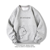 Autumn New Men's Fashion Round Neck Sweatshirts Print Loose Large Size Daily Casual Long Sleeve Sweatshirts 6 Styles