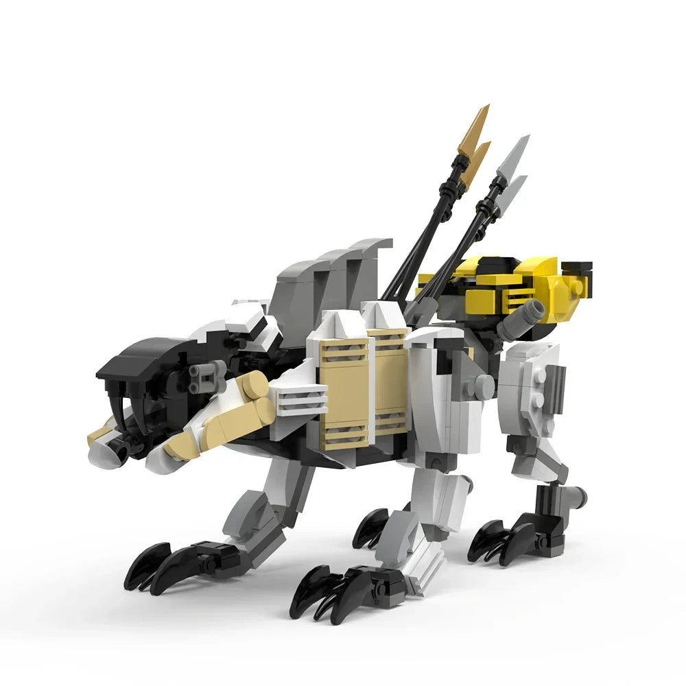 MOC Horizon Dawn Thunders Zero Giant Long Necked Mecha Beast Tooth Building Blocks Set Mechanical Giraffe Monster Bricks Toy