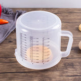 1Pc 2.5L Large Capacity Baking Measuring Cup Scale Kitchen Mixing Bowl with Lid Transparent Plastic for Home Tools