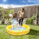 Kids Inflatable Swimming Pool PVC Round Pineapple Printed Inflatable Pool for Toddler Outdoor Water Game Play Center for Garden