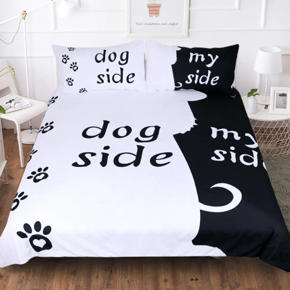 Couple/Lover White Black Luxury Bed Linen 2 People Double Bed Adult Single King Quilt Duvet Cover Queen Comforter Bedding Sets