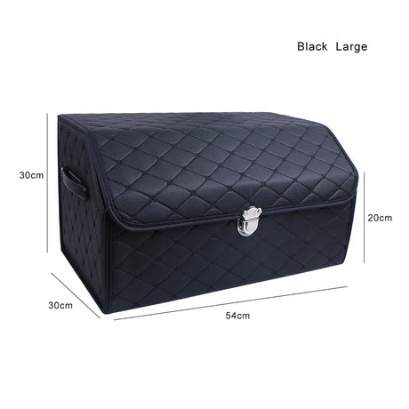 PU Leather Car Trunk Storage Box Top Grade Car Organizer Folding Storage Bag Automobile Stowing Tidying Box For Sedan SUV MPV