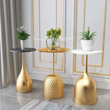 منضدة قهوة Nordic Simple Creative Small Coffee Table Living Room Sofa Round Table Side Table Bedside Marble Corner Table Gold