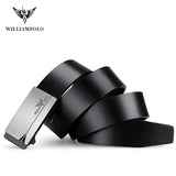 WILLIAMPOLO Famous Brand Belt Men Top Quality Genuine Leather Luxury Designer Male Automatic Buckle Belts For Men 105-130cm