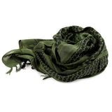 2X Unisex Scarf Polyester Lightweight Plaid Tassel Arab Desert Shemagh, Green