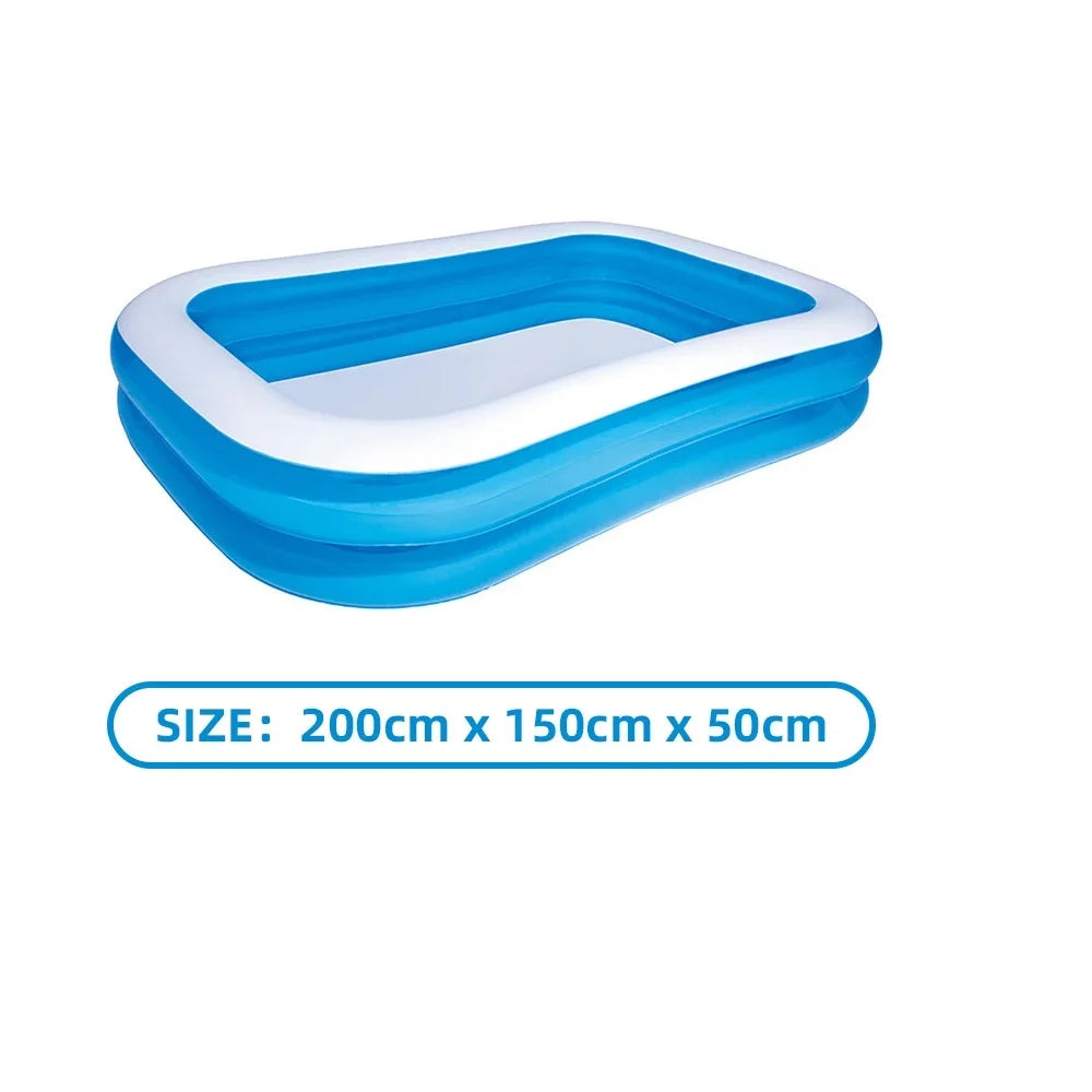 2/2.6M Large Children's Swimming Pool Summer Inflatable Toys Family Swimming Pool Large Child baby Rectangular Pvc Outdoor Toy