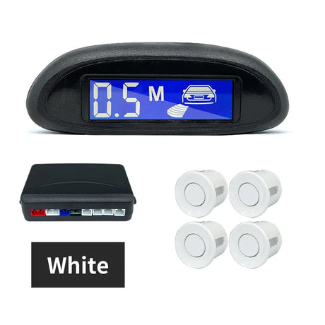 Parking Sensor Kit Car Parktronic LCD Display Backlight Reverse Backup Radar Monitor System 4 Sensors 22mm 12V 8 Colors