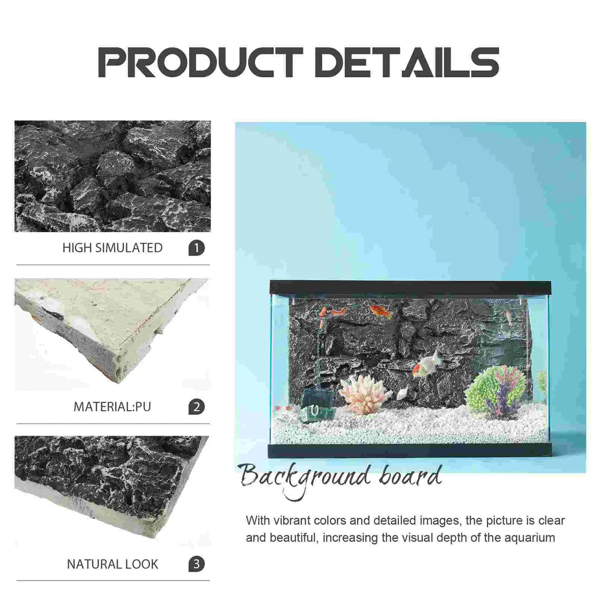 Background Rock Slab 3d Aquarium Terrarium Decor Reptile Tank Backgrounds Fish Decorations Snake Habitat Glass Bowl