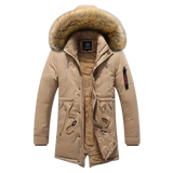 Long Winter Jacket Men Warm Wool Liner Man Jackets Coats Outwear Snow Windbreaker Male Parka Overcoats Fur Collar Hooded Men New