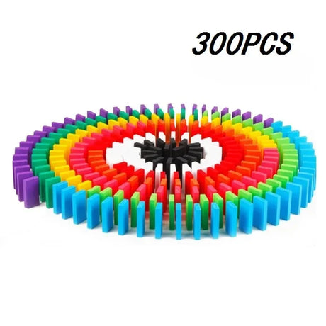 New Kids 100/300/500pcs Children Color Sort Rainbow Wood Domino Blocks Kits Early Bright Dominoes Games Educational Toys Gift