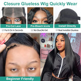 Melodie HD 30 40 Inches Transparent 5x5 Glueless Ready to Go Wear Straight 13x6 Lace Frontal Human Hair Wigs 13x4 Lace Front Wig