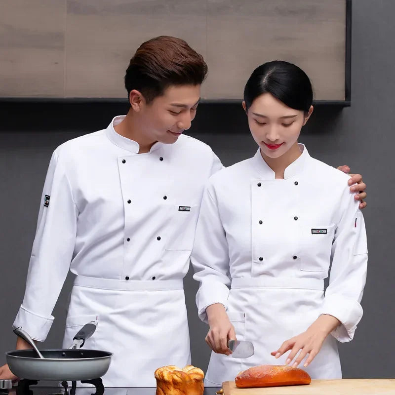 Breathable Mesh Chef Uniform Hotel Restaurant Canteen Kitchen Long-sleeved for Men and Women Ideal