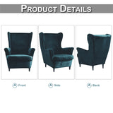 Velvet Wing Chair Covers Stretch Spandex Wingback Slipcover For Living Room Armchair Protector Soft Sofa Couch Cover Decoration