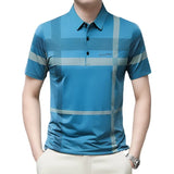 Fashion Polo Shirt Men Casual Stripe Polo T Shirt Loose Thin Male Polos Shirts Tee Tops