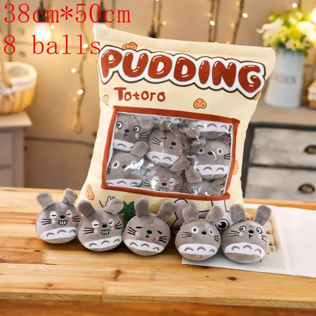 New Kawaii Animal Balls Pudding Candy Bag Pillow Plush Stuffed Mini Doll of Donut Boba Milk Tea Bat Newt Cat Nap Plushie