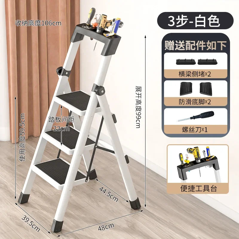 Folding Ladder Carbon Steel Protable Ladder Chair Strong Load-Bearing Kitchen Step Ladder Stool For Home Escada Step Ladders