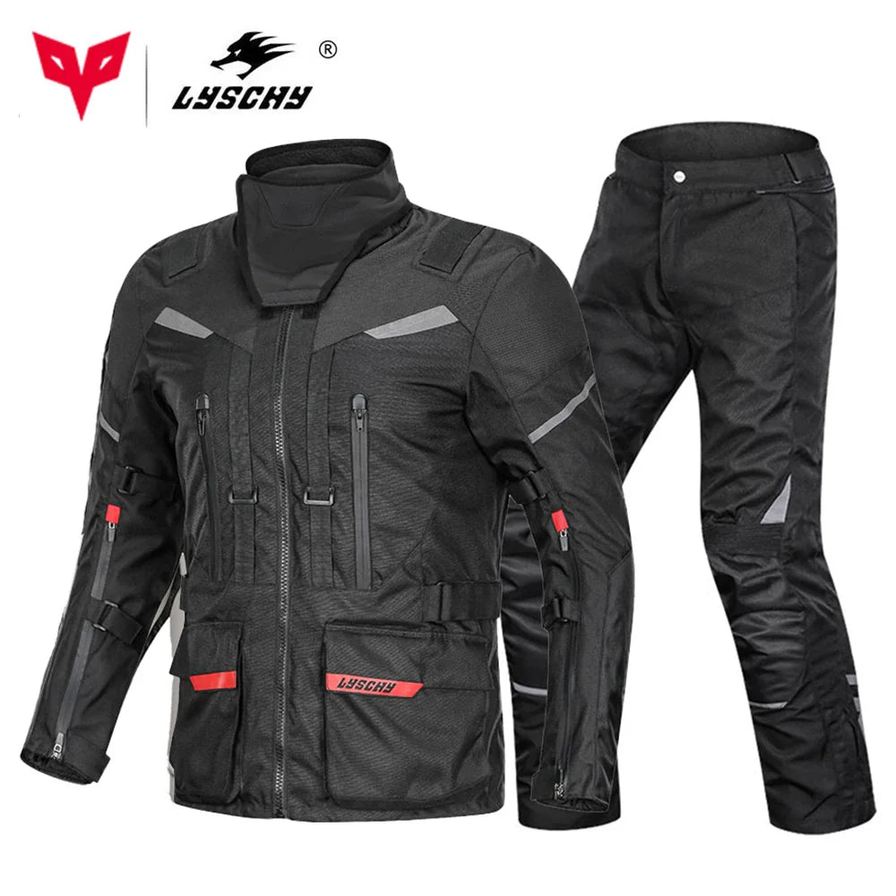 New Motorcycle Jacket Pant Suit Waterproof Cold-proof Motorbike Jacket Moto Motocross Riding Clothing CE Protective Gear