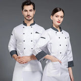 black Chef Jacket long Sleeve chef uniform Cook Coat Chef T-shirt Baker Work Uniform Waiter Restaurant Hotel Clothes women Logo