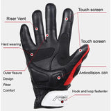 AMU Motorcyclist Carbonfiber Sheepskin Protective Bike Gloves Gor Men And Women Touch Screen Perforated Motocross Racing