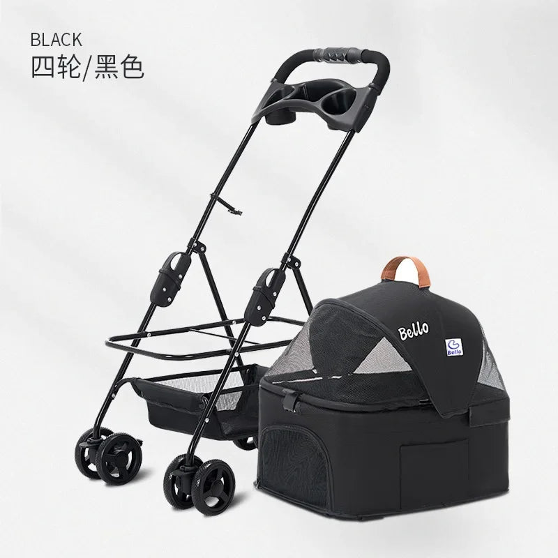 Detachable Pet Trolley 4 Wheel Universal Dog Stroller for Small Dog Cat Carrier Load Bearing 20kg