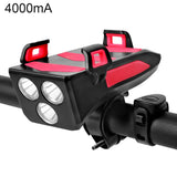 Bicycle Lights 4 in 1 USB Charging LED Cycling Lights Front Lamp Headlight Flashlight Bike Light Phone Holder Bike Light Lantern