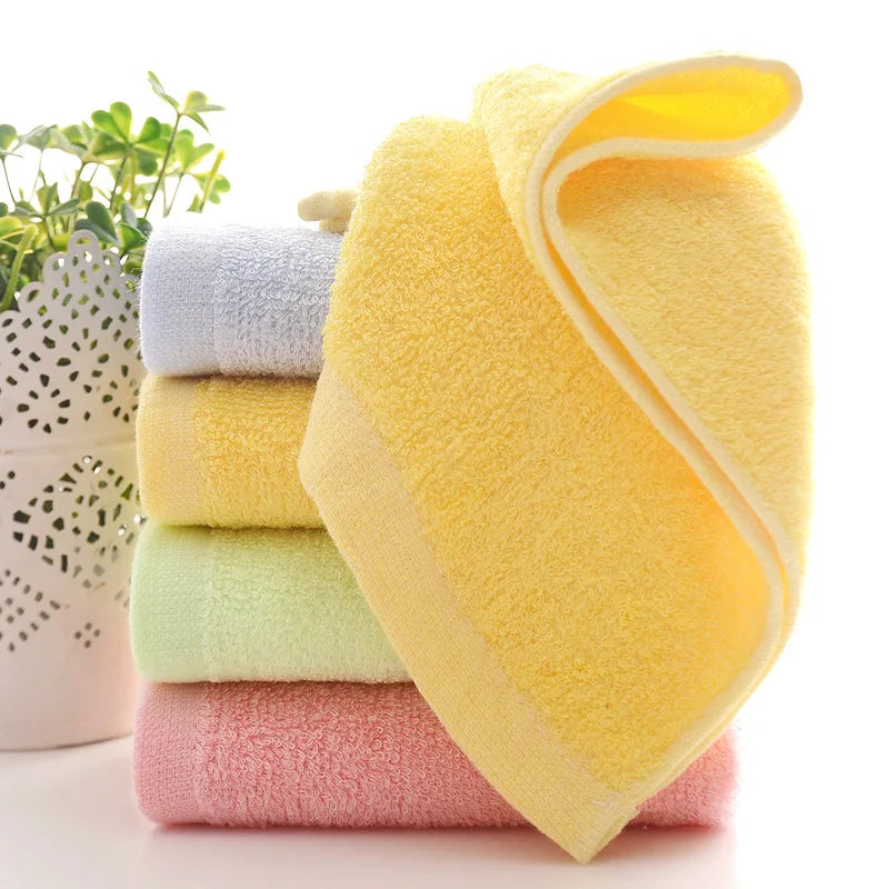 10 Pcs/Set Bamboo Fiber Face Towel 25x50cm Soft Children Hand Towel for Home Kitchen Bathroom Quick-Dry Handkerchief Bath Towels