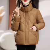 2023 New Winter Women's Jacket Parkas Down Cotton Padded Short Coat Female Fashion Loose Casual Standing Collar Parka Outwear