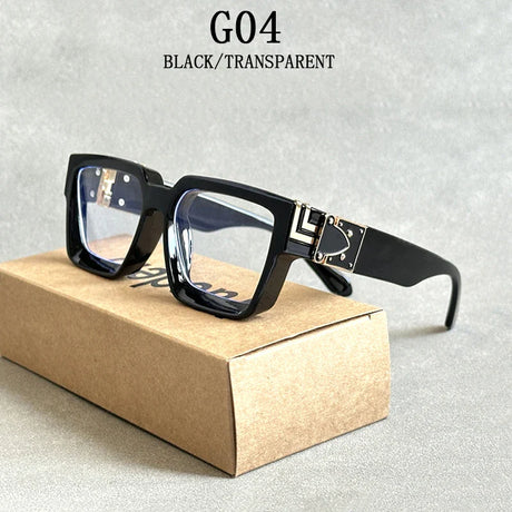 Retro Millionaire Sunglasses For Men 2024 Vintage Square Sunglasses Women Trendy Designer Fashion Glasses Gafas De Sol Hombre