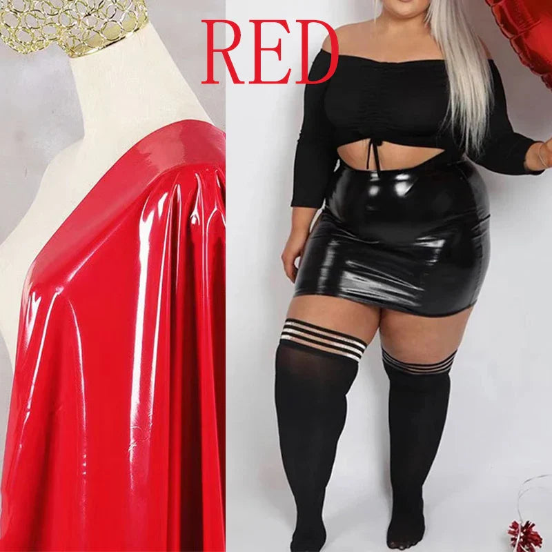 High Waist Faux Latex Mini Skirts Women Plus Size Bodycon Leather Skirt Ladies Large Size Clothing 7XL 8XL 9XL 10XL New Custom