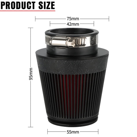 NIBBI Universal 42mm 48mm 54mm Mushroom Head Motorcycle Carburetor Air Filter Cleaner Intake Pipe Modified Scooter Accessories