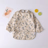 Baby Kids Toddler Long Sleeve Scarf Waterproof Art Smock Feeding Bib Apron Pocket Infant Boys Girls Burp Cloth Bandana Bibs