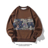 Men‘s Sweatshirt Harajuku Vintage Sweatshirts Hip Hop Hipster Round Neck Pullover Embroider Bear Graphic Unisex Hoodie