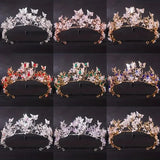 Handmade Bridal Pearl Rhinestone Crown Tiara Butterfly Floral Crown Wedding Gift Floral Design Crown Hair Accessories