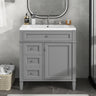 30'' Bathroom Vanity with Top Sink,Bathroom Storage Cabinet with 2 Drawers and a Tip-out Drawer, Single Sink Bathroom Vanity