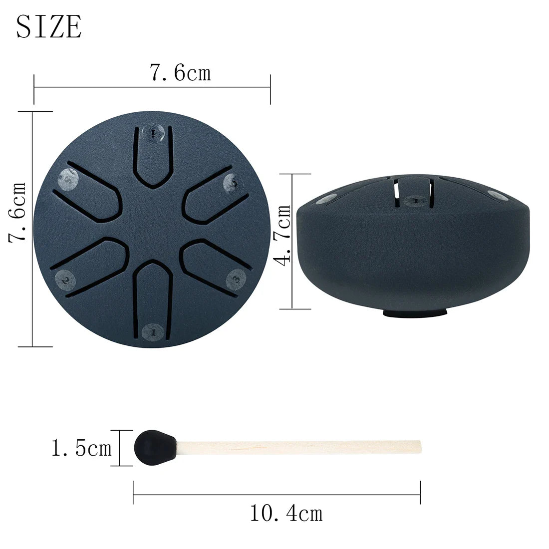 3 Inch 6-Tone Steel Tongue Drum Mini Hand Pan Drums with Drumsticks Percussion Musical Instruments Drum Accessories