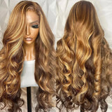 Highlight Transparent 13×4 13×6 Blond Body Wave Human Hair Wigs Pre Plucked Brazilian Glueless 360 Lace Frontal Wigs For Women