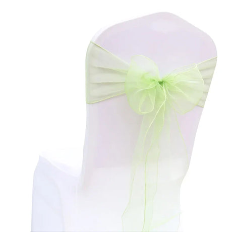 50PCs/lot Wedding Chair Decoration Organza Chair Sashes Knot Bands Chair Bows For for Wedding Party Banquet Event Chair Decors