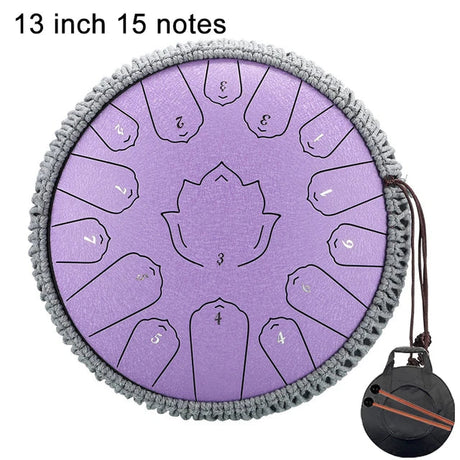 Hluru Music Drum 15 Notes Glucophone Steel Tongue Drum 13 14 Inch 15 Notes C Tone Ethereal Drum Percussion Musical Instruments