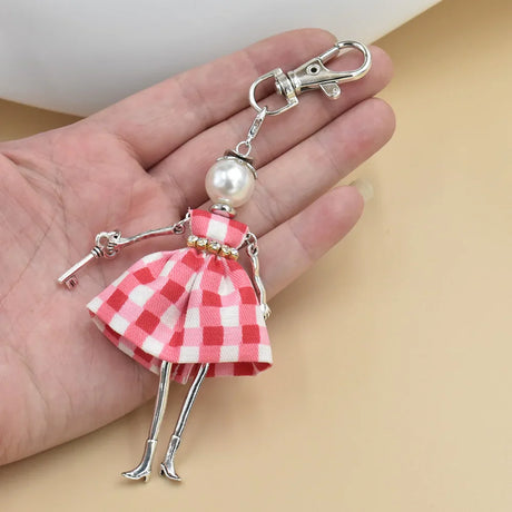 YLWHJJ brand Doll Handmade Cute charm keychain for Women Car Pendant Girls fashion Jewelry Bag key chains Accessories key ring