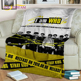 Korea Singer 3D Kpop Stray Kids Blanket,Soft Throw Blanket for Home Bedroom Bed Sofa Picnic Travel Office Rest Cover Blanket Kid