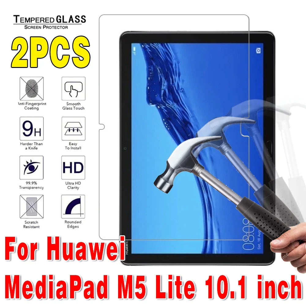 2Pcs Tempered Glass Tablet Screen Protector for Huawei MediaPad 10.4 Pro 10.8 T3 T5 T8 T10 T10S M5 M6