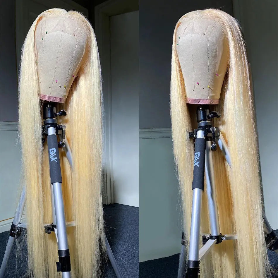 13x6 13x4 613 Blonde Color Lace Front Human Hair Wigs For Women HD Transparent Brazilian Remy Straight Frontal Wig Human Hair