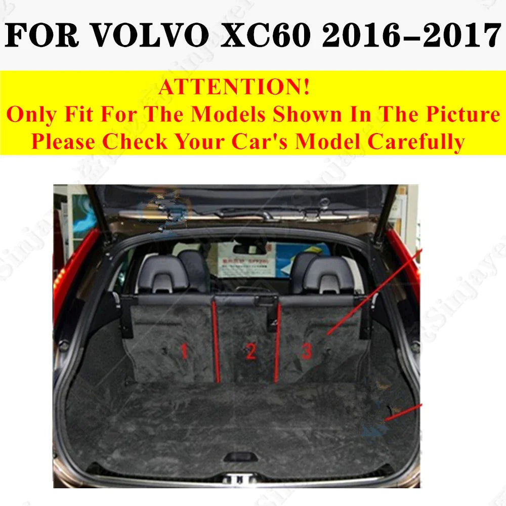 SJ Custom Car Trunk Mat AUTO Tail Boot Tray Liner Cargo Carpet Pad Fit For VOLVO XC60 XC90 XC40 C30 C40 S60  S80 S90 V40 06-2024