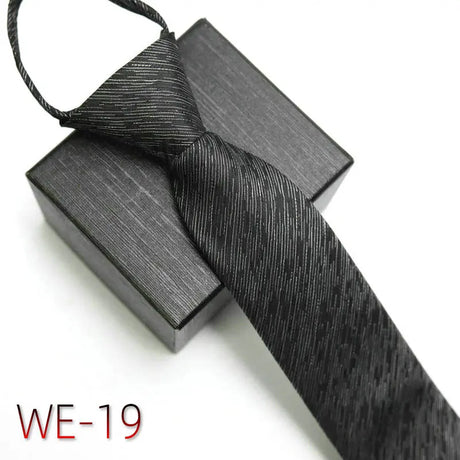 New Suit Business Zipper Tie for Man 48*7cm 1200 Pins High-end Polyester Neck Tie Striped Solid Color Grid Flower Ties