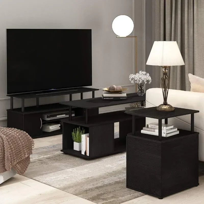 Furinno JAYA Large Entertainment Stand for TV Up To 55 Inch Blackwood Tv Cabinet Living Room Furniture